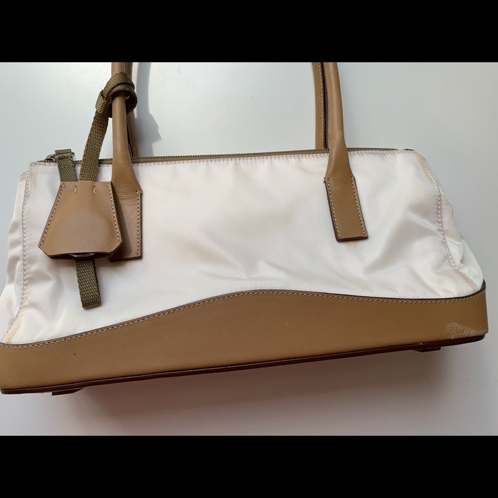 PRADA nylon leather white shoulder bag - Picture 4 of 9